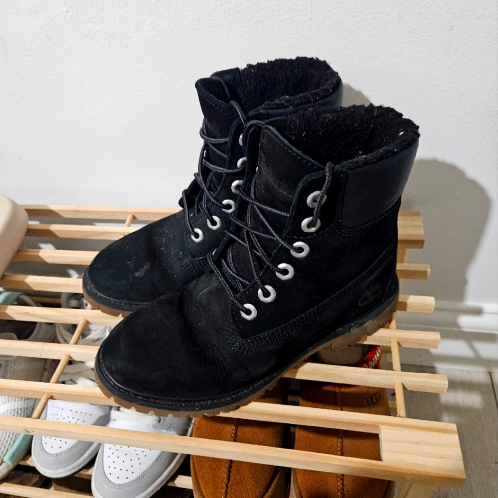 Black Suede Timberland Woman Boots